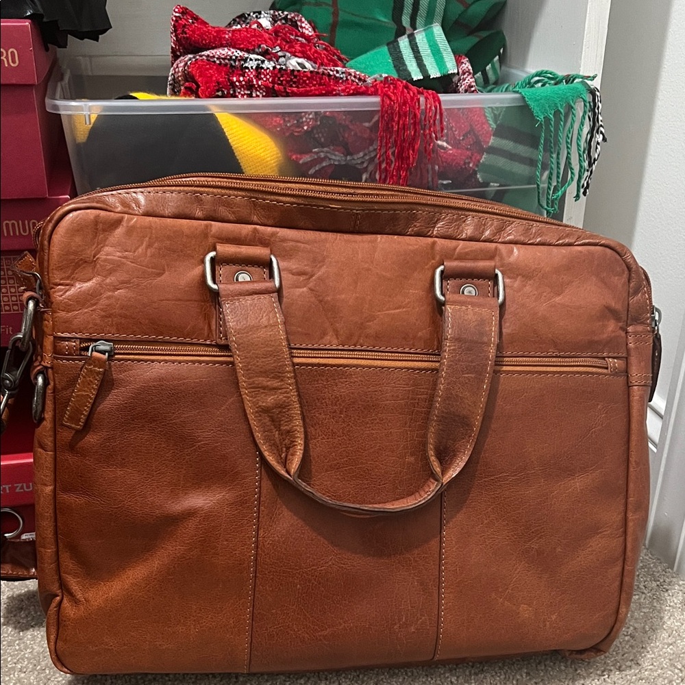 Brown Leather briefcase Bag